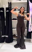 Carica l&#39;immagine nel visualizzatore di Gallery, DARK BROWN COLOR FLARED TANK TOP JUMPSUIT LIGHTWEIGHT LYCRA
