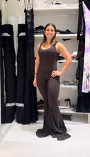 Carica l&#39;immagine nel visualizzatore di Gallery, DARK BROWN COLOR FLARED TANK TOP JUMPSUIT LIGHTWEIGHT LYCRA
